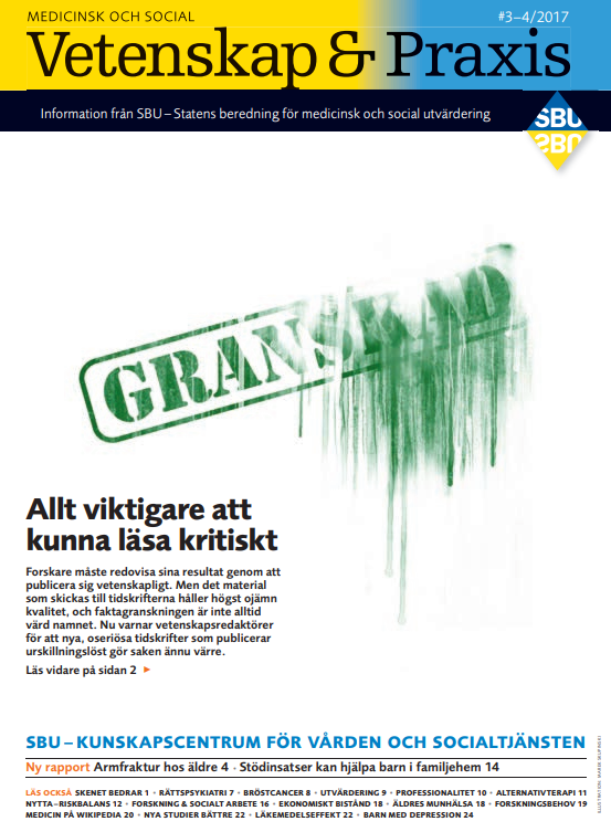 Omslag vår tidning vetenskap och praxis nummer 3-4, 2017