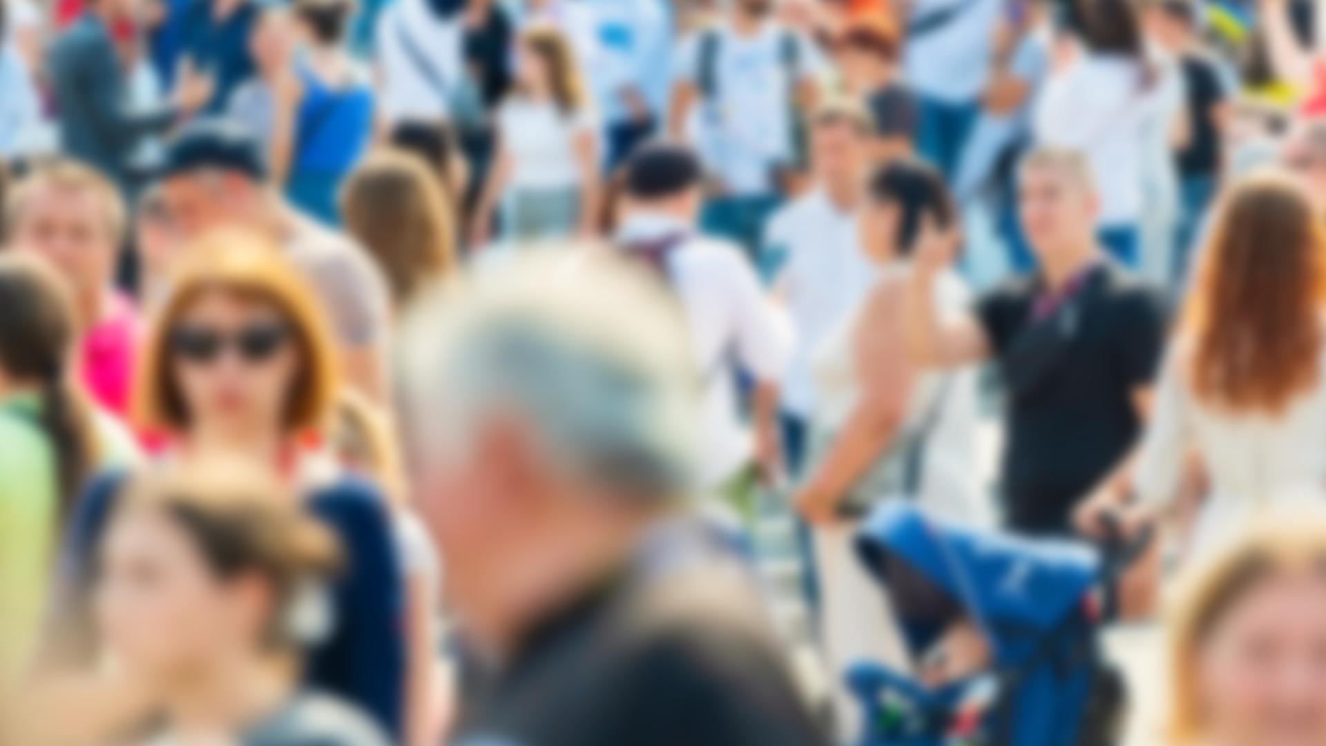 Människor på ett torg