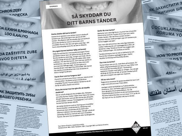 Faktablad om karies på 11 språk